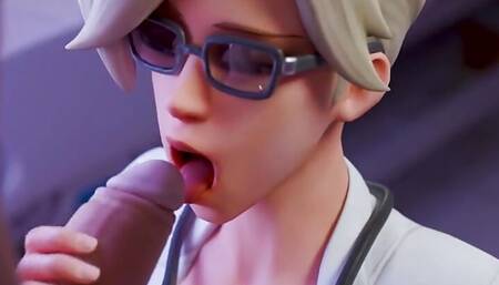 Hot blowjob with Mercy from Overwatch