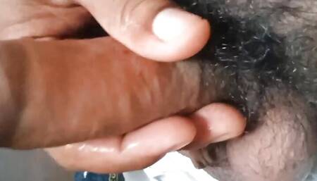 Boy masterbating in bathroom with underwear