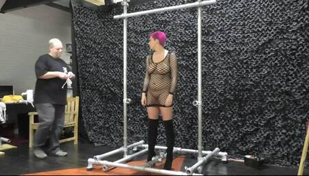 Nova Pink - Breast Hanging Predicament Challenge live in Public in our Studio - Part 1 wmv HD