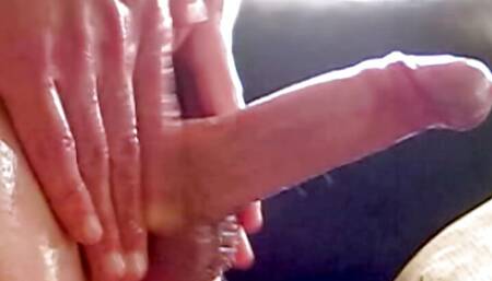 Remasturbated Side View Slippery Standing Stroke with Slowmo Cum