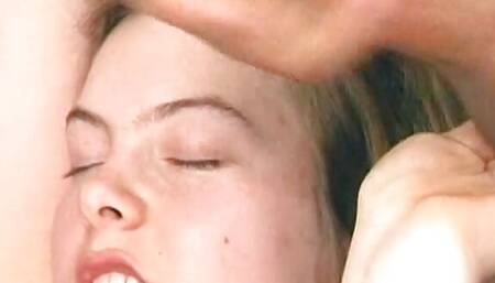 Nasty German teen facialized after hot threesome fuck
