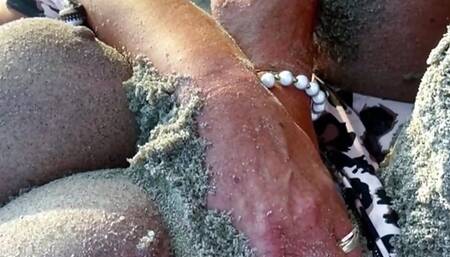 Beach Big Tits Sexbomb and Her Busty Cock Fantasy