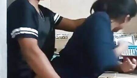 Maid Fucked in the Kitchen (my Wife Almost Caught Us)