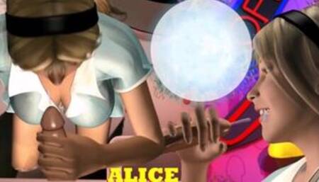 Alice In Wonderland XXX finish blowjob GLORYHOLE cumshot glory hole cum mouth blonde teen fellatio
