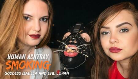 Evil queens smoking and using their human ashtray (EN-720)