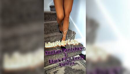 MissyNylonLeggs - Suntan Pantyhose Staircase Tease ????