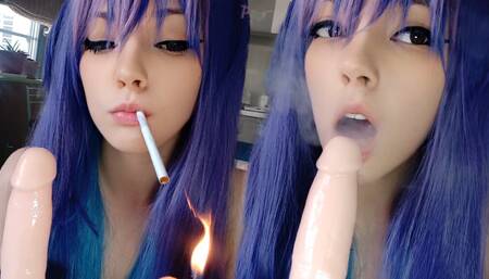 Adorable Anime Egirl Smoking and Teasing your cock (ask me for full vid)