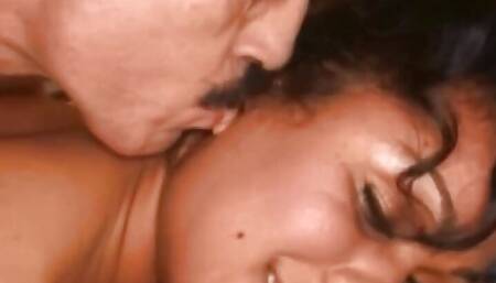 A Curly Brunette in an Animal Print Bikini Masturbates Until Her Man Eats Her Pussy