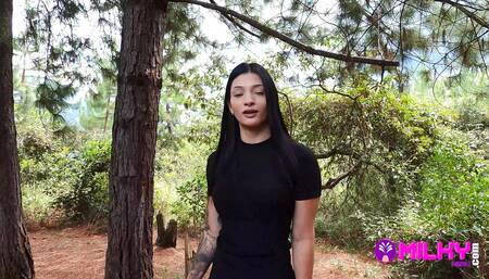 Offering Cash to Sexy Girl in the Forest in Exchange for Sex - Salome Gil