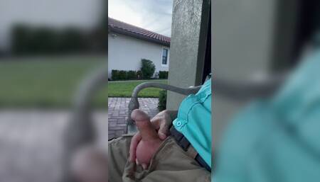 Front Porch Fast Masturbation and Talking