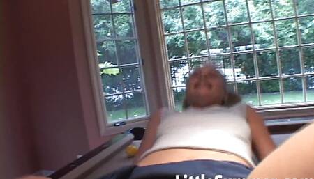 Little Summer petite amateur lesbo licked out