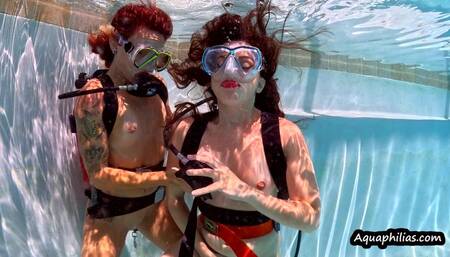Aquaphilias- Ashlynn and Mya- Turn off my air SCUBA Orgasms