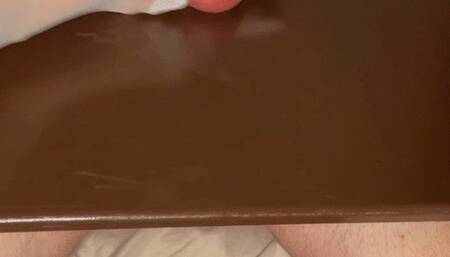 Crush your balls FLAT in white lingerie