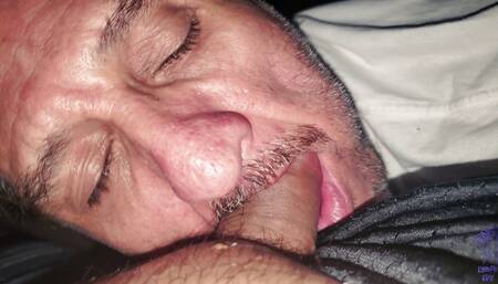 Caregiver step Daddy Sucks his Boys Juicy Cock