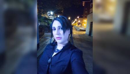 Taniax " Night walks" In public  with chastity caged