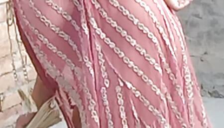 Lovely A Hot girl cleaning house with sexy dress