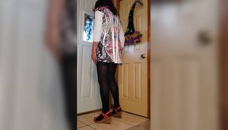 Crossdresser in my sexy new mini dress.