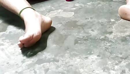 Stepbrother starts masturbating after seeing her stepsister in full nude
