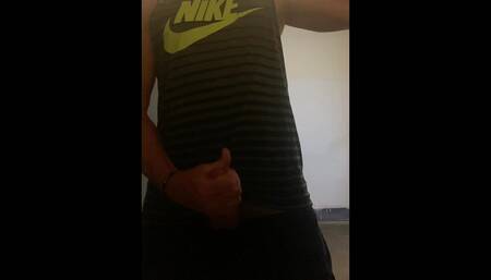JockDad87 shoots another load in a public bathroom