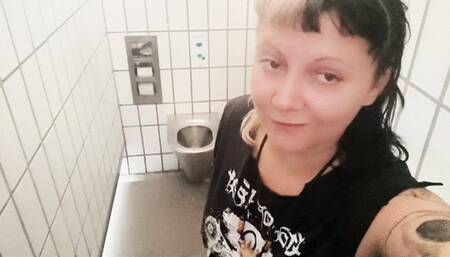 Peeing in the airport public toilet