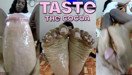 Soft, Smooth Ebony Soles milks big white cock! -- Exploding reverse footjob cumshot!
