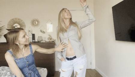 She goes crazy when she sees my navel (bloated)