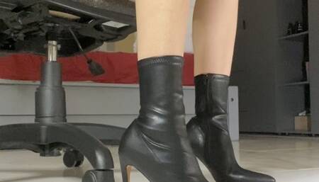 Teasing you with my high heel boots! Toe tapping