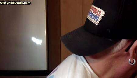 Mature gaydaddy greedy blows cock in POV closeup at home