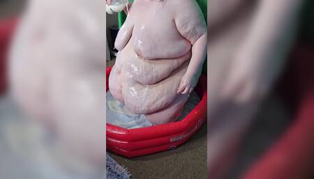 Giant SSBBW Goddess Pours Milk on Herself Pt 1