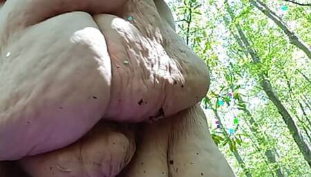 Woodsey Slut Getting so Hot and Washes That Twat