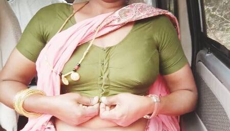 Indian Mareed Woman Car Sex Long Drive for Fucking with Boy Friend, Telugu Dirty Talks
