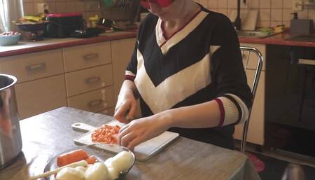 Naughty Wife Nude in the Kitchen