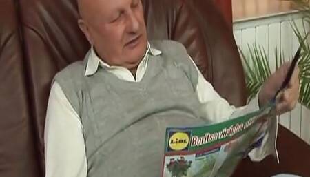 Hot blonde German cougar fucked in the living room