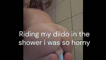 Riding my dildo in the shower