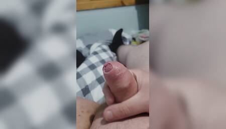 Jerking off my grower dick before going to sleep