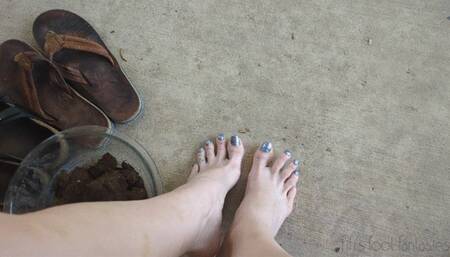 Fifi getting filthy playing in compost dirt first in her Rainbows then her Birkenstocks *new*