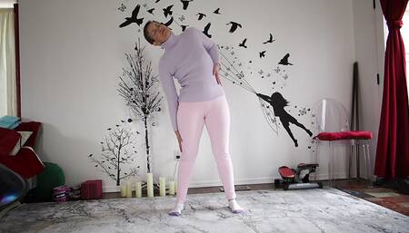 Goddess Aurora Willows Bend Over, and Cameltoe in Pink Dress Pants, Custom Order