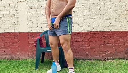 Scruffy Stocky in the Garden