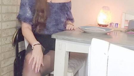 Jerk Off Pantyhose Slave placed Chastity Denied Orgasm!