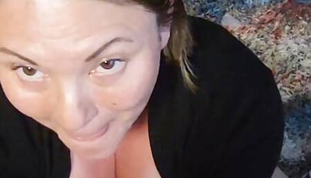 She orgasms so many times riding her dildo and sucking my cock