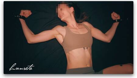 Struggling With Handcuffs Hands Tied To The Bed