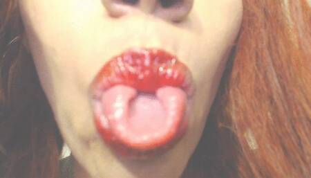 Tongue Twirl glossy lip pucker