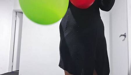 Women Popping Balloon with Pins