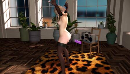 3D 4K Sexy Elf Kyndri Cosplay a Cute Cat Do Some Yoga Have Serve Her Master