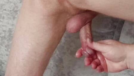 Stepmom loves to jerk off dick and look at cum