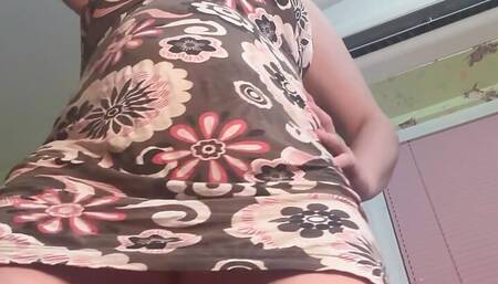 Standing pee and butt cheeks spread dirty talk