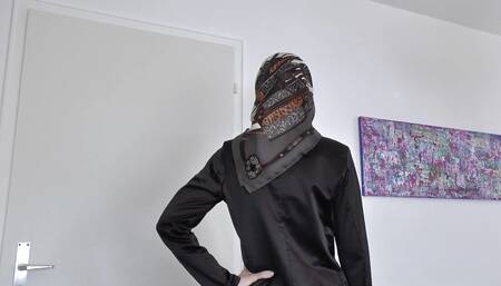 2 Elegant Silk Headscarves Worn with and Without Glasses