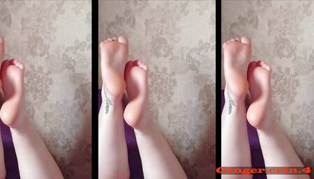from side to side Legs butt feet thighs move on the bed