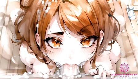 Cute Brunette Suck Your Cock in the Shower - Ai Porn