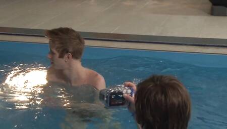 Gay dudes fuck by the swimming pool